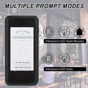 WWMFS Restaurant Pager System 16 Pagers, Wireless Social Distance Restaurant Waiting Buzzer System, Guest Calling Pagers and Beepers for Food Truck, Church, Nursery, Hospital (Black-16 Pagers)