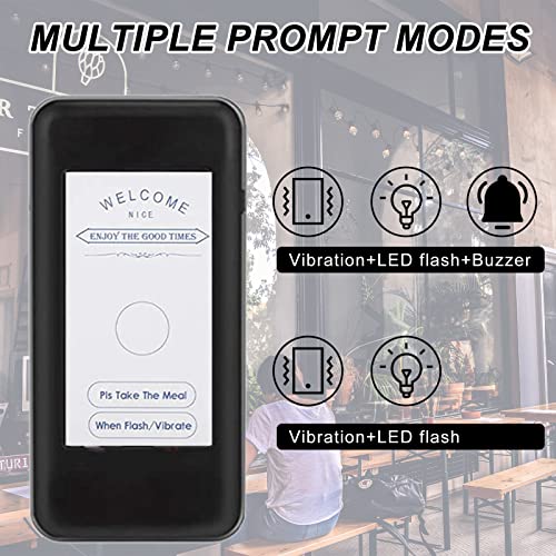 WWMFS Restaurant Pager System 16 Pagers, Wireless Social Distance Restaurant Waiting Buzzer System, Guest Calling Pagers and Beepers for Food Truck, Church, Nursery, Hospital (Black-16 Pagers)