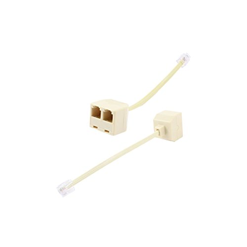 URBEST 2 pcs rj11 male to female two way telephone splitter converter cable