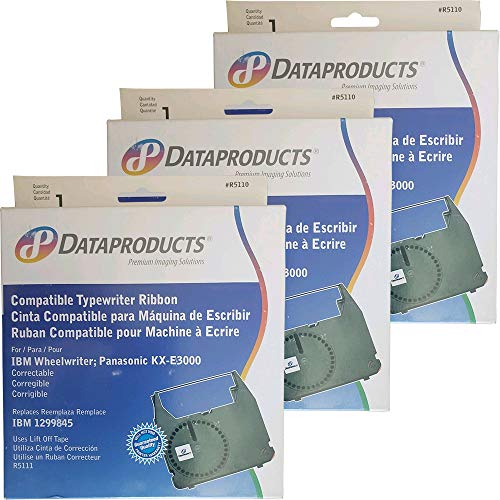 3 X Dataproducts #R5110 Typewriter Ribbon for IBM Wheelwriter; Panasonic KX-E3000 (replaces IBM 1299845, uses lift off tape R5111)