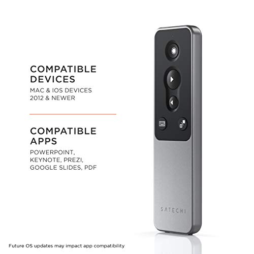 Satechi R1 Bluetooth Presentation Remote – Wireless Presenter for PowerPoint & Keynote – Compatible with 2022 MacBook Pro Air M2, 2020 MacBook Pro/Air M1, 2022 iPad Air M1, 2021 iPad Pro M1