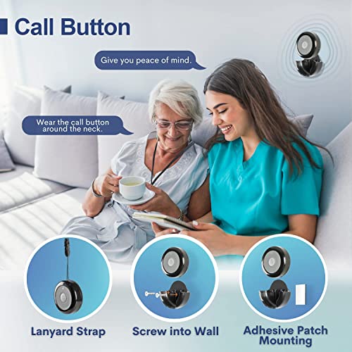 SYNLETT Wireless Calling System Nurse Call System Caregiver Pager for Restaurant Clinic Nursing Home 11 Languages 3 Alert Tones, 10 Call Buttons and 1 Monitoring Unit for Patients Seniors Customer