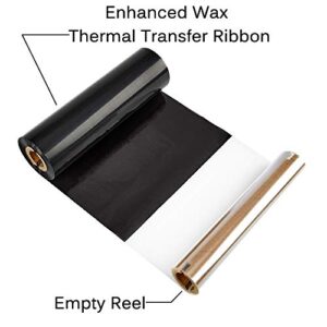 Desktop Thermal Transfer Ribbons -Enhanced Wax, 8 Rolls, 4.33" x 244'/110mm x 74m for Zebra Desktop Printer