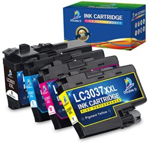 double d lc3037 ink cartridges compatible replacement for brother lc3037 lc3037xxl lc3039, high yield use with mfc-j6945dw mfc-j5845dw xl mfc-j5945dw mfc-j6545dw xl (1 each of lc3037 bk/c/m/y) 4 pack