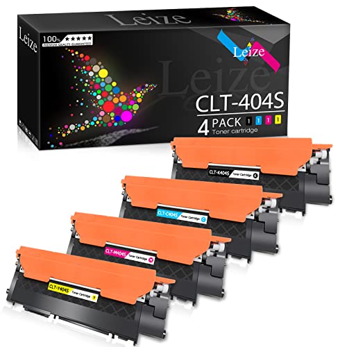 Leize Compatible Toner Cartridge Replacement for Samsung 404S CLT-404S to use for Xpress C480FW C430W SL-C430W SL-C480FW SL-C480FN Printer CLT-K404S CLT-C404S CLT-M404S CLT-Y404S [KCMY-4 Packs]