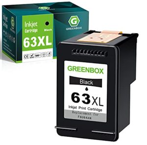 greenbox remanufactured ink cartridge 63 63xl for hp envy 4520 4516 officejet 4650 3830 3831 4655 deskjet 1112 3632 2130 2132 printer (1 black)