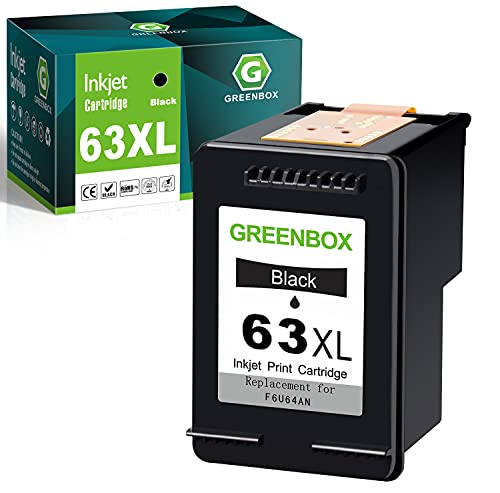 GREENBOX Remanufactured Ink Cartridge 63 63XL for HP Envy 4520 4516 Officejet 4650 3830 3831 4655 Deskjet 1112 3632 2130 2132 Printer (1 Black)