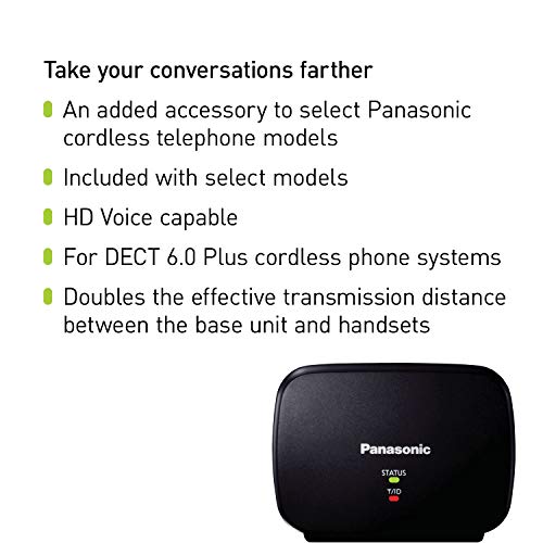 Panasonic KX-TGA407B Range Extender for DECT 6.0 Plus Cordless Phone Systems Landline Telephone Black