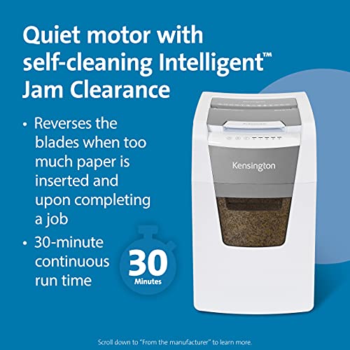 Kensington Shredder - New OfficeAssist 150-Sheet Auto-Feed Micro Cut Anti-Jam Paper and Credit Card Home Office Shredder with 11.6 gallons Pullout Wastebasket (K52050AM)