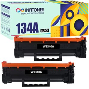 134a toner cartridge 2-pack compatible replacement for hp 134a w1340a 134x w1340x toner cartridge for hp m209dwe m209dw mfp m234dw m234dwe m234sdne m234sdn m234sdwe m234sdw printer (black, no chip)