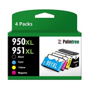 palmtree remanufactured ink cartridge replacement for hp 950xl 950 xl 951xl 951 xl for officejet pro 8610 8600 8620 8625 8630 8100 8615 8640 8660 251dw 276dw printer ink cartridge (4 combo pack)