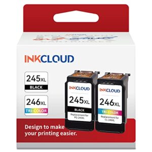 ink cartridges replacement for canon pg-245xl cl-246xl pg-243 cl-244 for canon pixma mx492 mx490 mg3022 mg2920 mg2522 tr4520 ts3122 ts202 mg2420 mg2520 mg2922 ip2820 printer ink (1 black,1 tri-color)