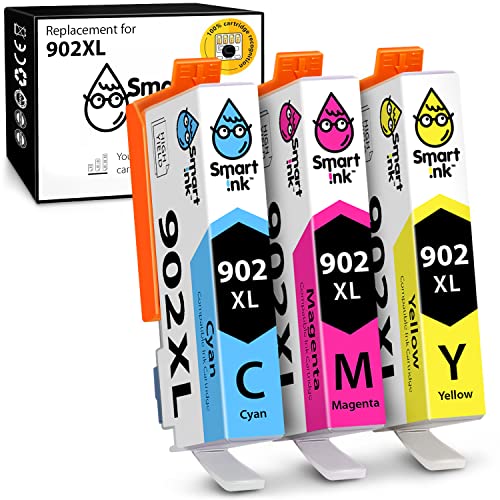 Smart Ink Compatible Ink Cartridge Replacement for HP 902 XL 902XL (C/M/Y Combo Pack) Advanced Chip Technology to use with Officejet Pro 6978 6968 6974 6975 6960 Officejet 6951 6954 6956 6958 Printers