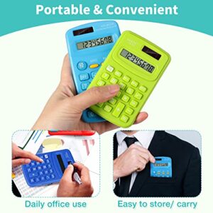 50 Pieces Pocket Calculator Bulk Basic Calculator Small 4 Function Calculator Battery Powered Handheld Kids Calculator Mini Calculators for Students Desktop Primary School Home Office, 2 Styles