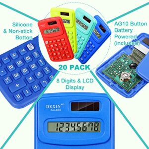 50 Pieces Pocket Calculator Bulk Basic Calculator Small 4 Function Calculator Battery Powered Handheld Kids Calculator Mini Calculators for Students Desktop Primary School Home Office, 2 Styles