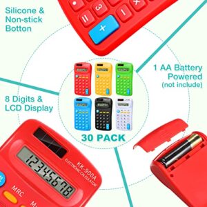 50 Pieces Pocket Calculator Bulk Basic Calculator Small 4 Function Calculator Battery Powered Handheld Kids Calculator Mini Calculators for Students Desktop Primary School Home Office, 2 Styles