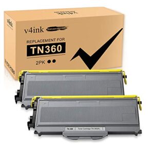 v4ink compatible toner cartridge replacement for brother tn360 tn330 work with hl-2140 hl-2170w dcp-7030 dcp-7040 mfc-7340 mfc-7345n mfc-7440n mfc-7840w printer, 2-pack