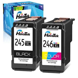 havatek remanufactured ink cartridge replacement for canon pg-245xl cl-246xl pg-243 cl-244 for pixma mx492 mx490 mg2522 mg2922 mg2520 mg2920 mg3022 tr4520 mg2420 ip2820 ts202 printer (1 black 1 color)