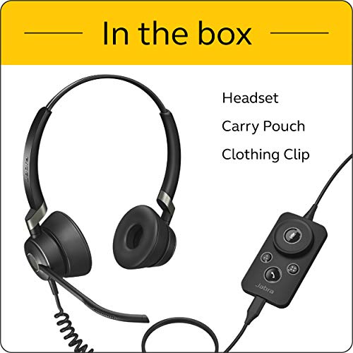 Jabra Engage 50 Wired Headset, Stereo – Telephone Headset with 3-Microphone System, Blocks Out Background Noise for Increased Agent Focus, Call Center Headset Features Enhanced Hearing Protection