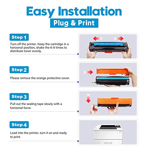202A 202X Toner Cartridge 5 Pack Compatible Replacement for HP 202A CF500A 202X Laserjet Pro MFP M281fdw M281cdw M281fdn M254dw M254nw M254dn M281 Toner Printer (2 Black, 1 Cyan, 1 Yellow, 1 Magenta)