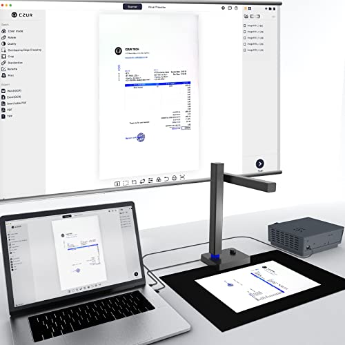 CZUR Shine800 Document Camera, 8MP Portable Document Scanner, OCR Multi-Language Recognition, USB Doc Camera for Live Demo, Web Conferencing, Remote Teaching - Mac OS/Windows