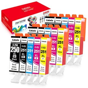 galada compatible ink cartridges replacement for canon pgi-250xl cli-251xl 250 251 xl for pixma mx920 mx922 mx722 ip7220 ip8720 ix6820 mg5420 mg5422 mg5520 mg5522 mg5620 mg6320 printer 15 pack