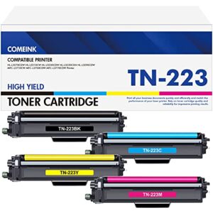 tn223 bk/c/m/y mfc-l3770cdw toner 4pack: compatible toner cartridge replacement for brother tn-223 tn 223 tn227 work with hl-l3270cdw hl-l3210cw hl-l3290cdw mfc-l3710cw mfc-l3750cdw printer