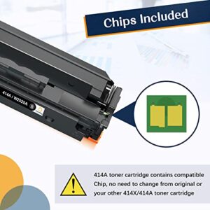 414a toner cartridges 4 pack compatible replacement for hp 414a 414x work with color pro mfp m479fdw m454dw enterprise m455dn mfp m480f printers (black cyan yellow magenta)