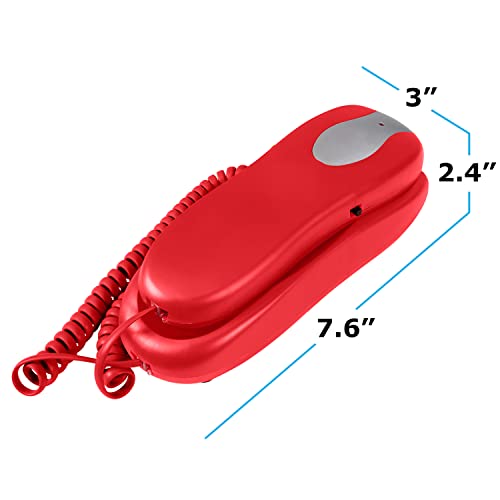 Slimline Red Colored Phone for Wall Or Desk with Memory