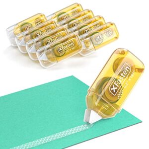 mini japan dots adhesive roller .20-inx197-in (985” total) 8-pack, yellow scrapbook adhesive tape glue roller runner, photo tape- scrapbooking-xfasten