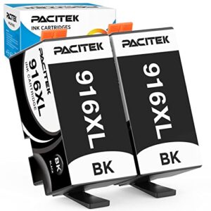 pacitek 916xl black ink cartridge compatible with hp 916 work with hp officejet pro 8025e printer, hp officejet 8010 8015 8020e, 8025e, 8028e, 8035e printer