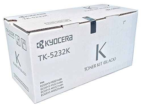 Kyocera 1T02R90US0 Model TK-5232K Black Toner Cartridge Compatible with ECOSYS P5021cdn, P5021cdw, M5521cdn and M5521cdw Laser Printers; Up to 2600 Pages Yield at 5 Percent Average Coverage