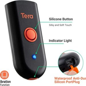 Tera Pro Wireless Barcode Scanner, Waterproof Shockproof Mini Pocket 2D Scanner, 3-in-1 Bluetooth & USB Wired & 2.4G Bar Code Reader Portable 2D QR Image Scanner Work with iOS, Windows, Android 1100D