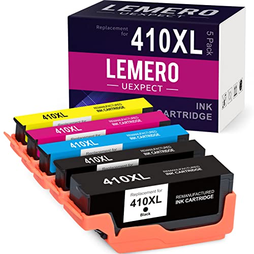 410XL LemeroUexpect Remanufactured Ink Cartridge Replacement for Epson 410XL 410 XL T410XL for Expression XP-7100 XP-640 XP-830 XP-330 Printer Black Photo Black Cyan Magenta Yellow, 5P