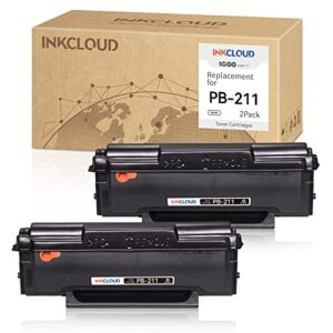 2 pack replacement for pantum pb-211 black toner cartridge compatible with pantum p2200, p2500w, p2502w, m6500nw, m6550nw, m6552nw, m6600nw, m6602nw series, yeilds up to 1600 pages