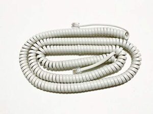 the voip lounge 25 foot off white long phone handset curly cord