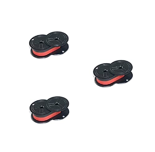 CircuitOffice Package of Three, Compatible Nukote BR80C, BRM233, Porelon 11210 (POR11210), Porelon 11216 (POR11216) Twin Spool Black and Red Calculator Ribbons for Sharp El 1630, El 1197, El 1197 PIII