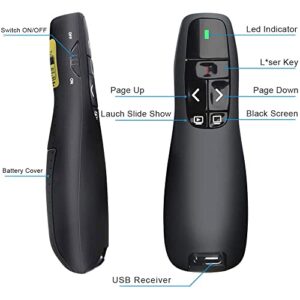 Presentation Clicker for PowerPoint Presentation Remote, RF 2.4GHz Wireless Presenter Remote USB Google Slide Advancer PPT PowerPoint Clicker for Mac, Keynote, Computer, Laptop