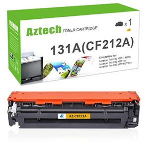 aztech compatible toner cartridge replacement for hp 131x 131a cf212a for hp pro 200 color m251nw m251n mfp m276nw m276n printer ink (yellow, 1-pack)