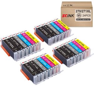 scink 270xl 271xl 270 271 xl ink cartridges 4 sets with gray, work with pixma ts9020 ts8020 mg7720 printers 24 pack
