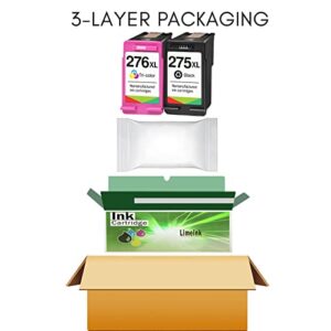 Limeink Remanufactured Ink Cartridges Replacement for Canon 275 276 Ink Cartridges 275xl 276xl for Canon Ink 275 276 for Canon Pixma TS3522 Ink Cartridges for Canon TR4720 Ink Cartridge Printer TS3500