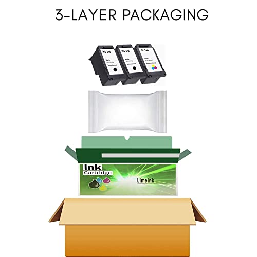 Limeink 3 Pack Remanufactured PG-245XL CL-246XL High Yield Ink Cartridges (2 Black, 1 Color) for Pixma iP2820 MG2520 MG2420 MG2920 MG2922 MX492 MG2924 Shows Accurate Ink Level