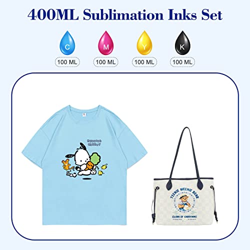 Pristar Sublimation Ink for EPS Ecotank ET 2803 ET-2850 ET-8550 ET-2800 ET 2720 ET 2760 ET-15000 ET-3760 4800 ET-2400 ET-2750 ET-5170 400ml Supertank Printer Autofill Ink for Sublimation Transfer