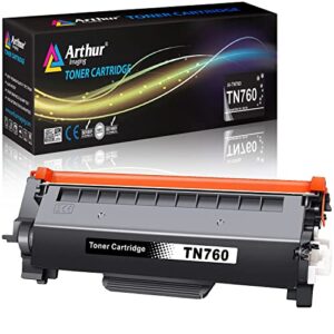 arthur imaging with chip compatible toner cartridge replacement for brother tn760 tn 760 tn730 to use with hl-l2350dw hl-l2395dw hl-l2390dw hl-l2370dw mfc-l2750dw mfc-l2710dw dcp-l2550dw (black 1pack)