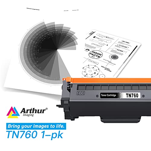 Arthur Imaging WITH CHIP Compatible Toner Cartridge Replacement for Brother TN760 TN 760 TN730 to use with HL-L2350DW HL-L2395DW HL-L2390DW HL-L2370DW MFC-L2750DW MFC-L2710DW DCP-L2550DW (Black 1Pack)