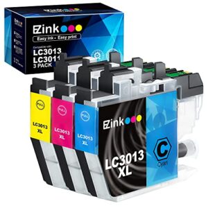 e-z ink (tm) compatible ink cartridge replacement for brother lc3013 lc3011 lc 3013 for use with brother mfc-j491dw mfc-j497dw mfc-j690dw mfc-j895dw printer (1 cyan, 1 magenta, 1 yellow, 3 pack)