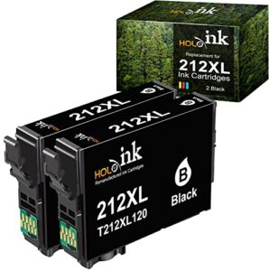 hoinklo remanufactured 202xl black ink cartridge replacement for epson 212 t212 t212xl for expression home xp-4100 xp-4105 workforce wf-2830 wf-2850 printer (2 black, new chip)