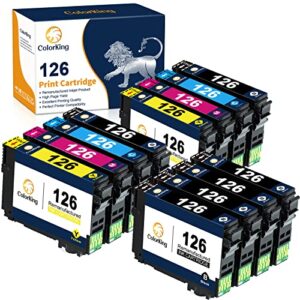 colorking 126 ink cartridges for epson printer, high yield t126 126xl ink for stylus nx330 nx430, for workforce 435 520 545 630 845 wf-3520 wf-3530 wf-3540 wf-7010 wf-7510 wf-7520 printer (12 pack)