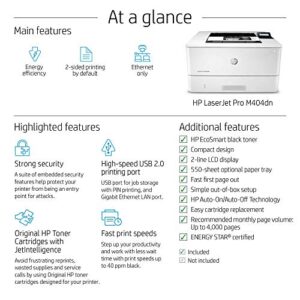 HP Laserjet Pro M404dn Monochrome Laser Printer with Built-in Ethernet & Double-Sided Printing, Amazon Dash Replenishment Ready (W1A53A) (Renewed)