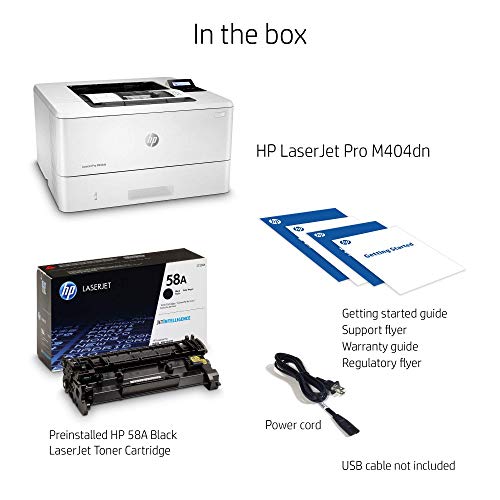 HP Laserjet Pro M404dn Monochrome Laser Printer with Built-in Ethernet & Double-Sided Printing, Amazon Dash Replenishment Ready (W1A53A) (Renewed)